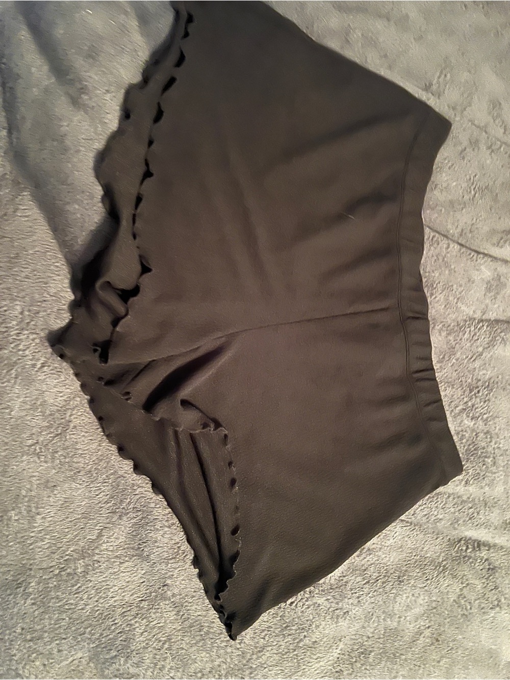 Divided Black High-Waist Scalloped Edge Shorts
